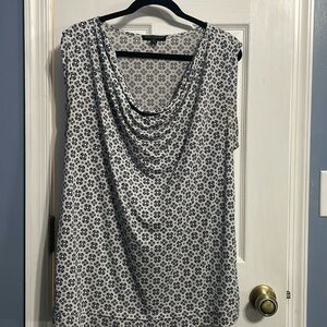 Banana Republic XL blouse top blue/white